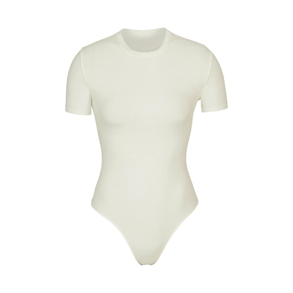 Skims Cotton Jersey T-SHIRT BODYSUIT Bone Size Medium - Picture 1 of 5